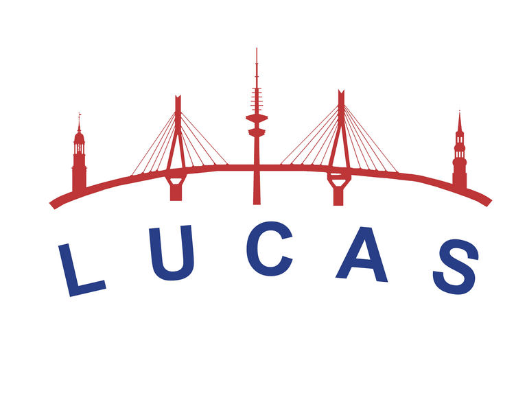 Logo des Projekts LUCAS (Longitudinale Urbane Cohorten-Alters-Studie) mit Schriftzug und einer stilisierten Darstellung Hamburger Wahrzeichen zum 25-jährigen Projektjubiläum mit dem Thema "Prävention für Selbstständigkeit im Alter – Wunschdenken oder realistische Perspektive?" im Albertinen Krankenhaus. Logo des Projekts LUCAS (Longitudinale Urbane Cohorten-Alters-Studie) mit Schriftzug und einer stilisierten Darstellung Hamburger Wahrzeichen zum 25-jährigen Projektjubiläum mit dem Thema "Prävention für Selbstständigkeit im Alter – Wunschdenken oder realistische Perspektive?" im Albertinen Krankenhaus.